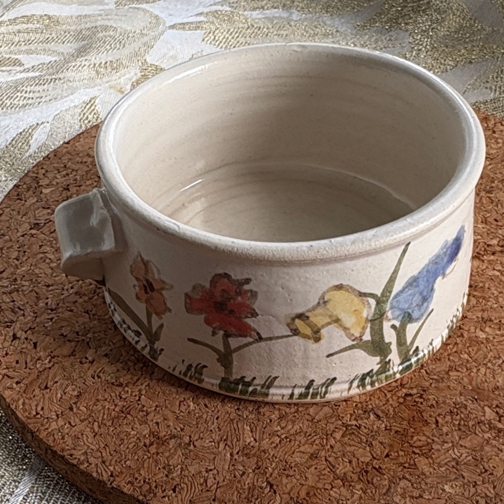 Floral Ceramic Pate Dish with Original Spreader - Picture 4 of 5